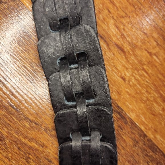 Calvin Klein Jeans Genuine Leather Wicker Belt size M Black - Picture 6 of 6